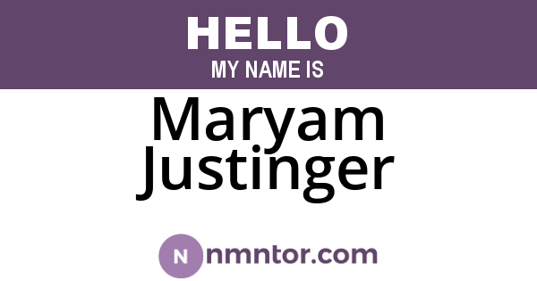Maryam Justinger
