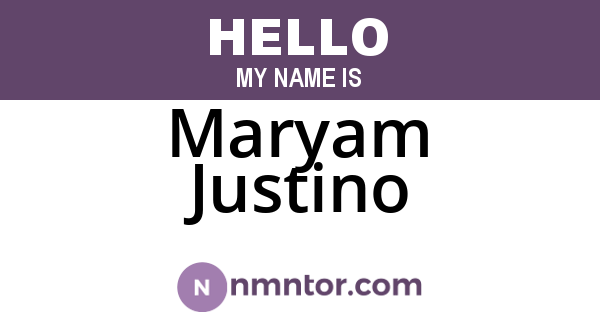 Maryam Justino