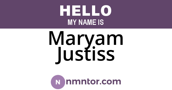 Maryam Justiss