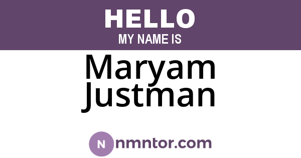Maryam Justman