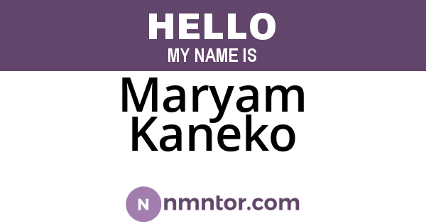 Maryam Kaneko