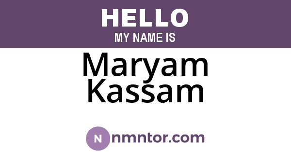 Maryam Kassam