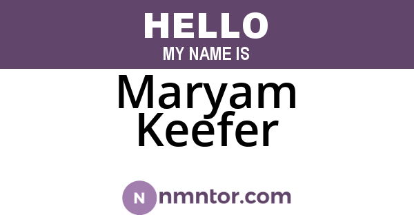 Maryam Keefer