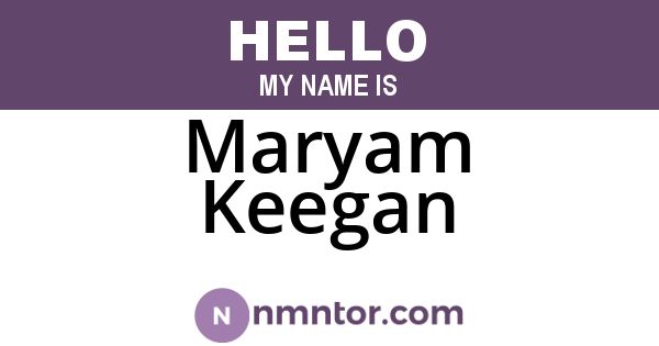 Maryam Keegan