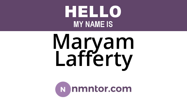Maryam Lafferty