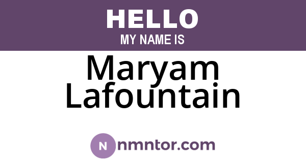 Maryam Lafountain