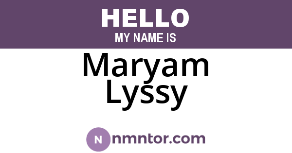 Maryam Lyssy