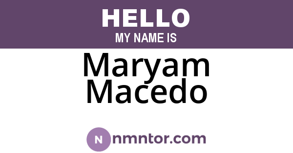 Maryam Macedo