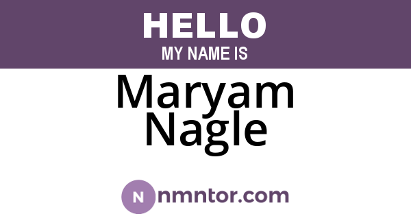 Maryam Nagle