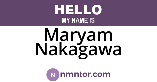 Maryam Nakagawa