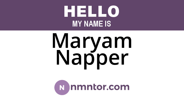 Maryam Napper