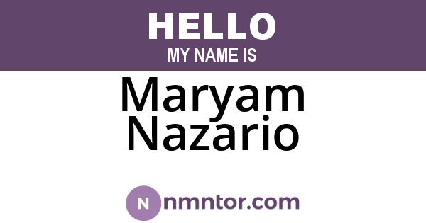 Maryam Nazario