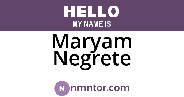 Maryam Negrete
