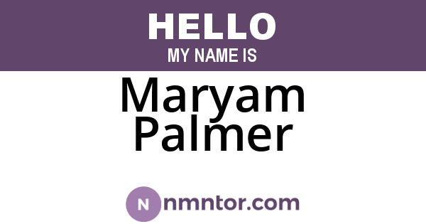 Maryam Palmer