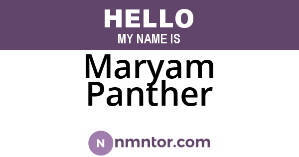 Maryam Panther
