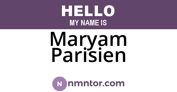 Maryam Parisien