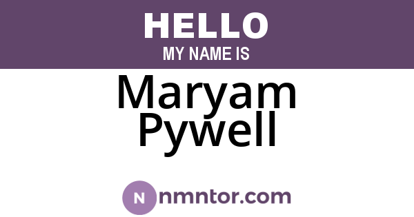 Maryam Pywell