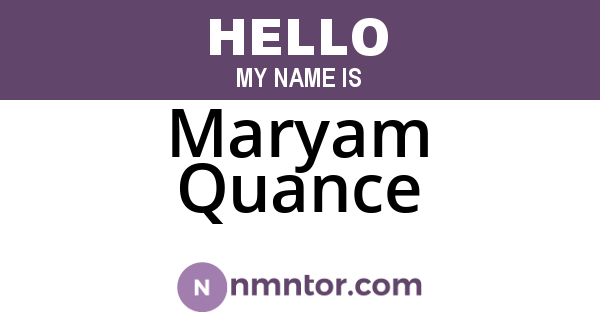 Maryam Quance