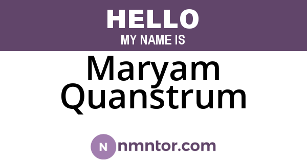 Maryam Quanstrum