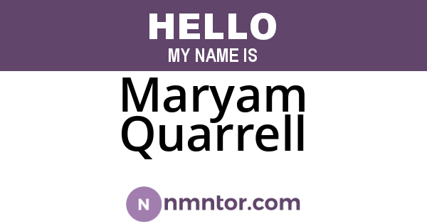 Maryam Quarrell