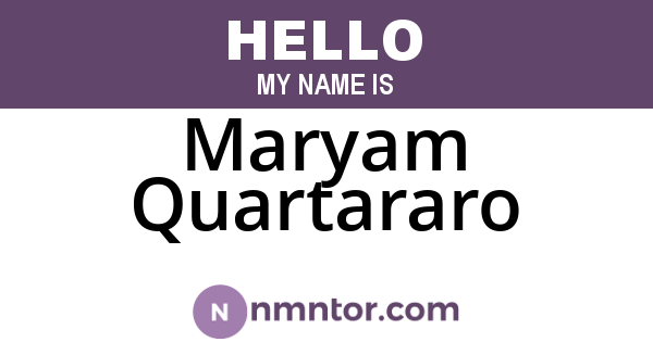 Maryam Quartararo