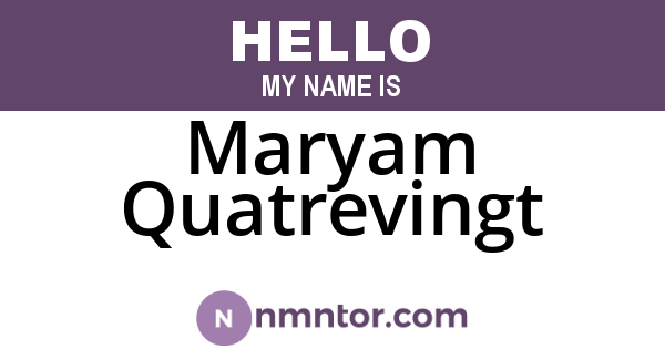 Maryam Quatrevingt