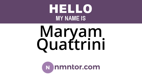 Maryam Quattrini