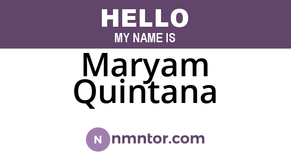 Maryam Quintana