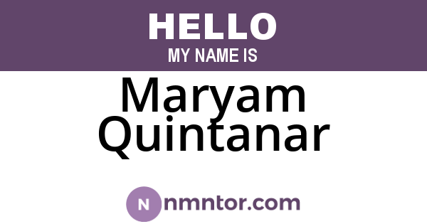 Maryam Quintanar
