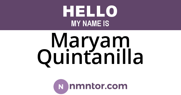 Maryam Quintanilla