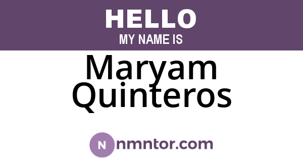 Maryam Quinteros