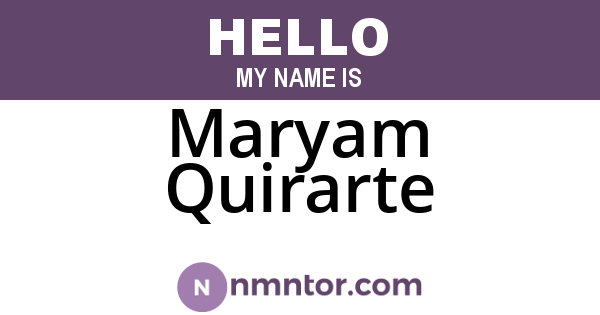 Maryam Quirarte