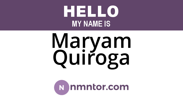 Maryam Quiroga