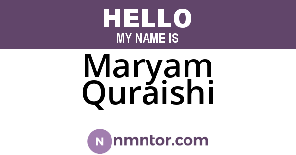 Maryam Quraishi