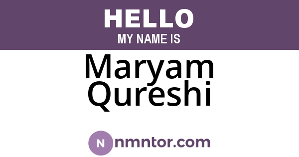 Maryam Qureshi