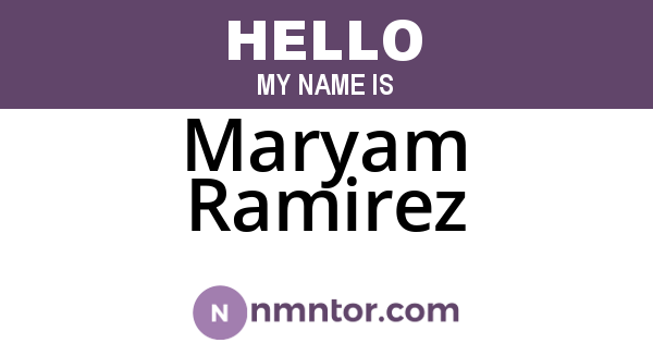 Maryam Ramirez