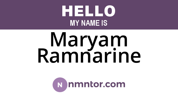 Maryam Ramnarine