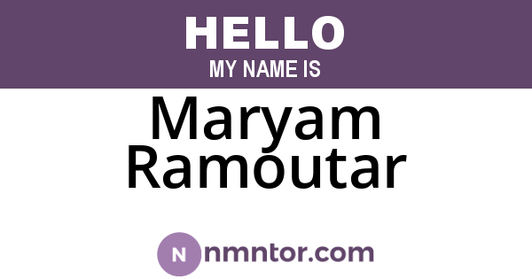 Maryam Ramoutar