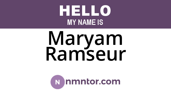 Maryam Ramseur
