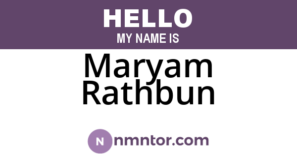 Maryam Rathbun