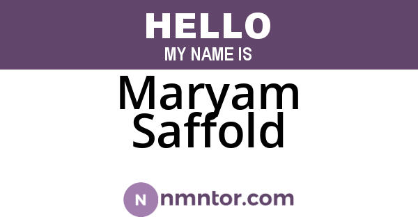 Maryam Saffold