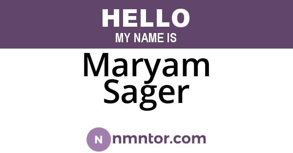 Maryam Sager