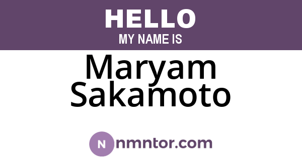 Maryam Sakamoto
