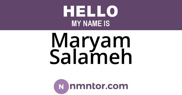 Maryam Salameh