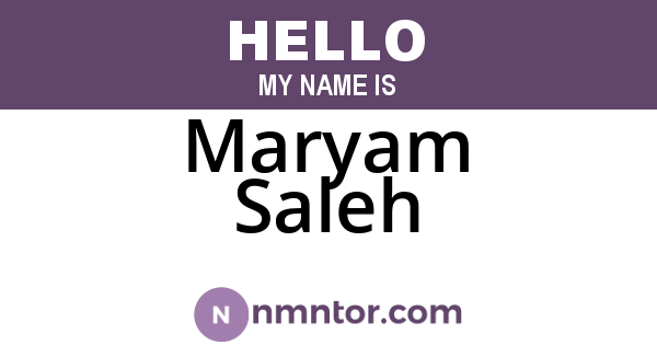 Maryam Saleh