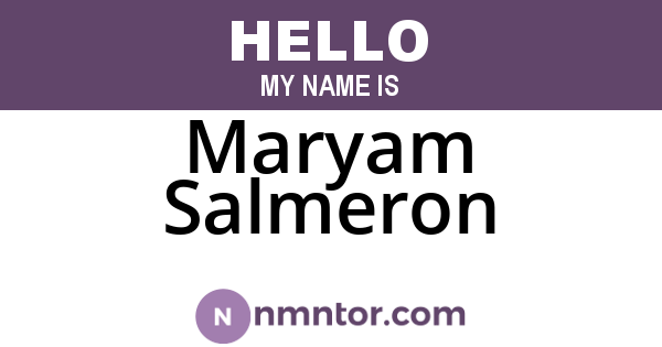Maryam Salmeron