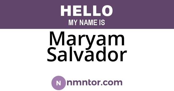 Maryam Salvador