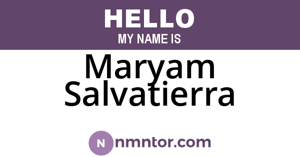 Maryam Salvatierra