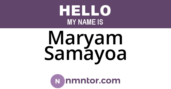 Maryam Samayoa