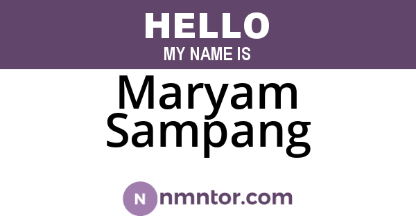 Maryam Sampang